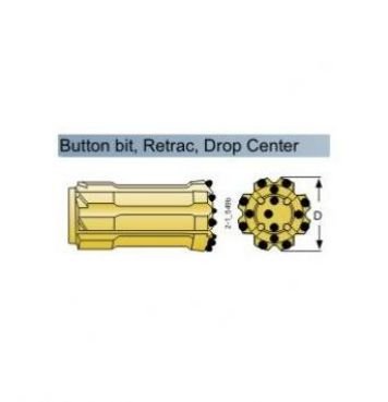 Буровая коронка Button bit, Retrac, Drop Center Ǿ 127 мм